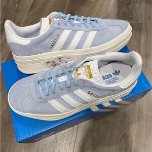 NEW Adidas Womens Gazelle Bold Clear Sky - Size 7.5 US - Suede Blue ID6991 Shoes